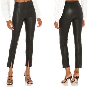 New!Theory Black Urban St Leather Slit Legging